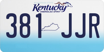 KY license plate 381JJR
