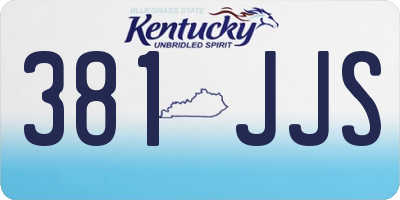 KY license plate 381JJS