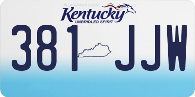 KY license plate 381JJW
