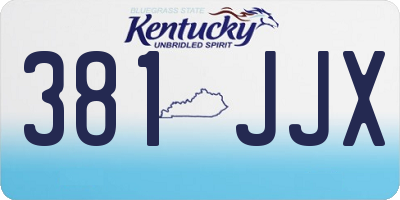 KY license plate 381JJX
