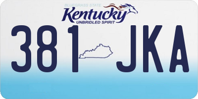 KY license plate 381JKA