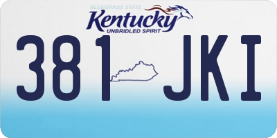 KY license plate 381JKI