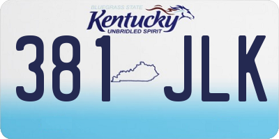 KY license plate 381JLK