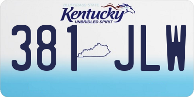 KY license plate 381JLW