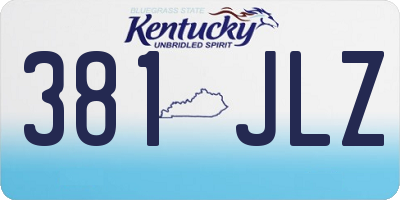 KY license plate 381JLZ