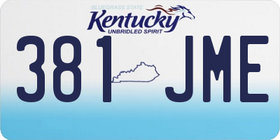 KY license plate 381JME