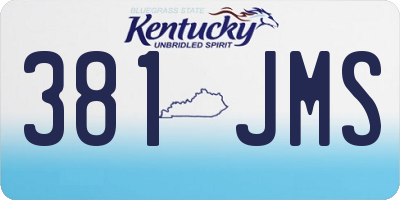 KY license plate 381JMS