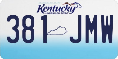 KY license plate 381JMW
