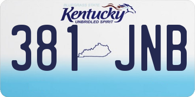 KY license plate 381JNB