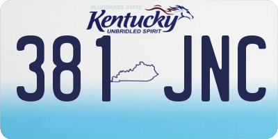 KY license plate 381JNC