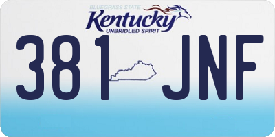KY license plate 381JNF