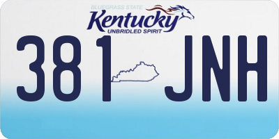 KY license plate 381JNH