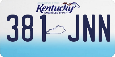KY license plate 381JNN