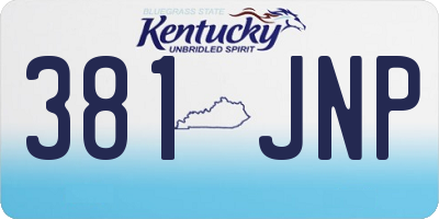 KY license plate 381JNP