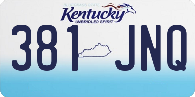 KY license plate 381JNQ