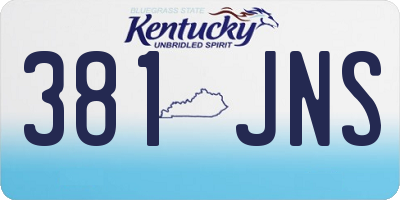 KY license plate 381JNS