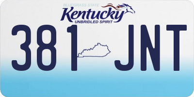 KY license plate 381JNT
