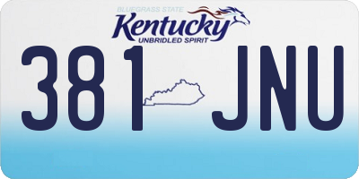 KY license plate 381JNU