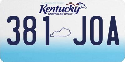 KY license plate 381JOA