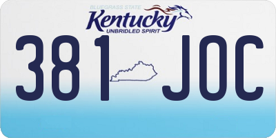 KY license plate 381JOC