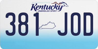KY license plate 381JOD