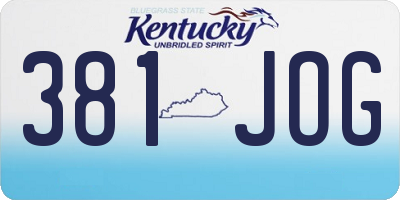 KY license plate 381JOG