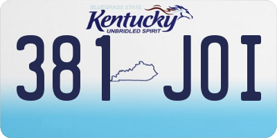 KY license plate 381JOI
