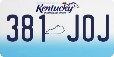 KY license plate 381JOJ