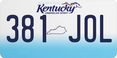 KY license plate 381JOL