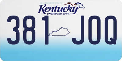 KY license plate 381JOQ