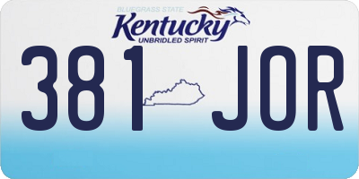 KY license plate 381JOR