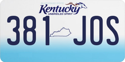 KY license plate 381JOS