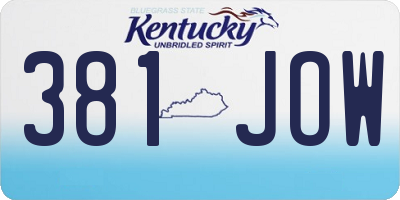 KY license plate 381JOW