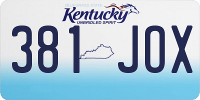 KY license plate 381JOX