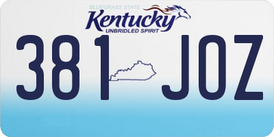 KY license plate 381JOZ