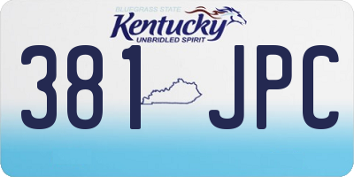 KY license plate 381JPC