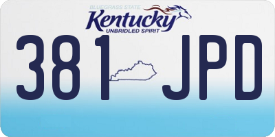 KY license plate 381JPD