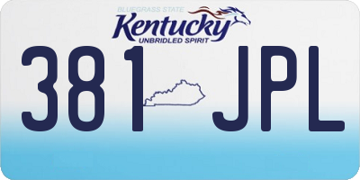 KY license plate 381JPL