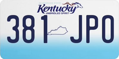 KY license plate 381JPO