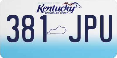 KY license plate 381JPU