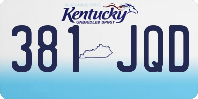 KY license plate 381JQD