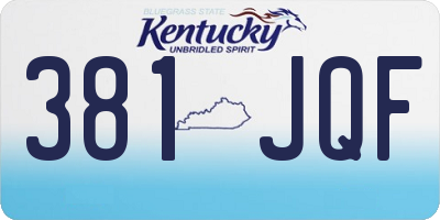 KY license plate 381JQF
