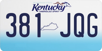KY license plate 381JQG