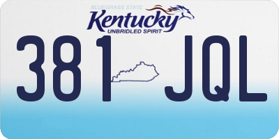 KY license plate 381JQL