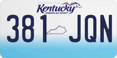 KY license plate 381JQN