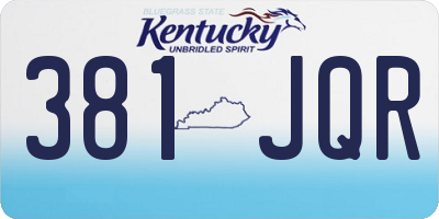 KY license plate 381JQR