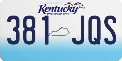 KY license plate 381JQS