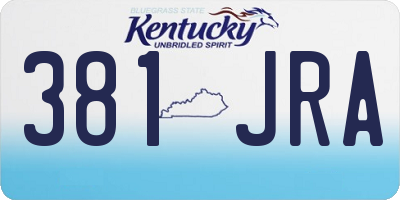 KY license plate 381JRA