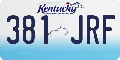 KY license plate 381JRF