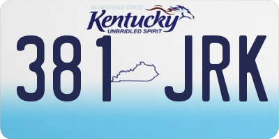 KY license plate 381JRK
